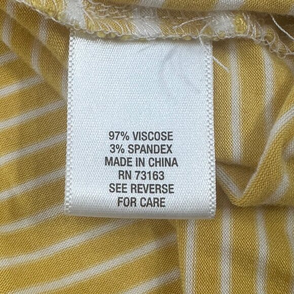 Sunday Women's Size Small Top Hoodie Striped Yellow White Preowned - Picture 4 of 14